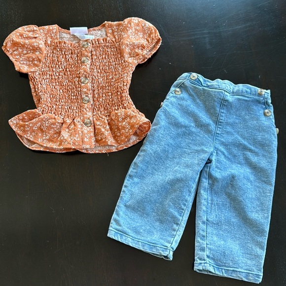 Jeans and ruffle top size 3T outfit - Picture 1 of 3